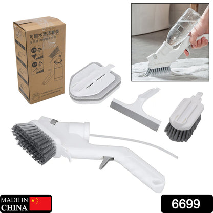 6699 Spray Cleaning Brush, Multifunction Non-Slip Cleaning Brush, Comfortable Handle Durable for Sinks, Gas Stove Clean Tiles Crevices, Window Household Cleaning