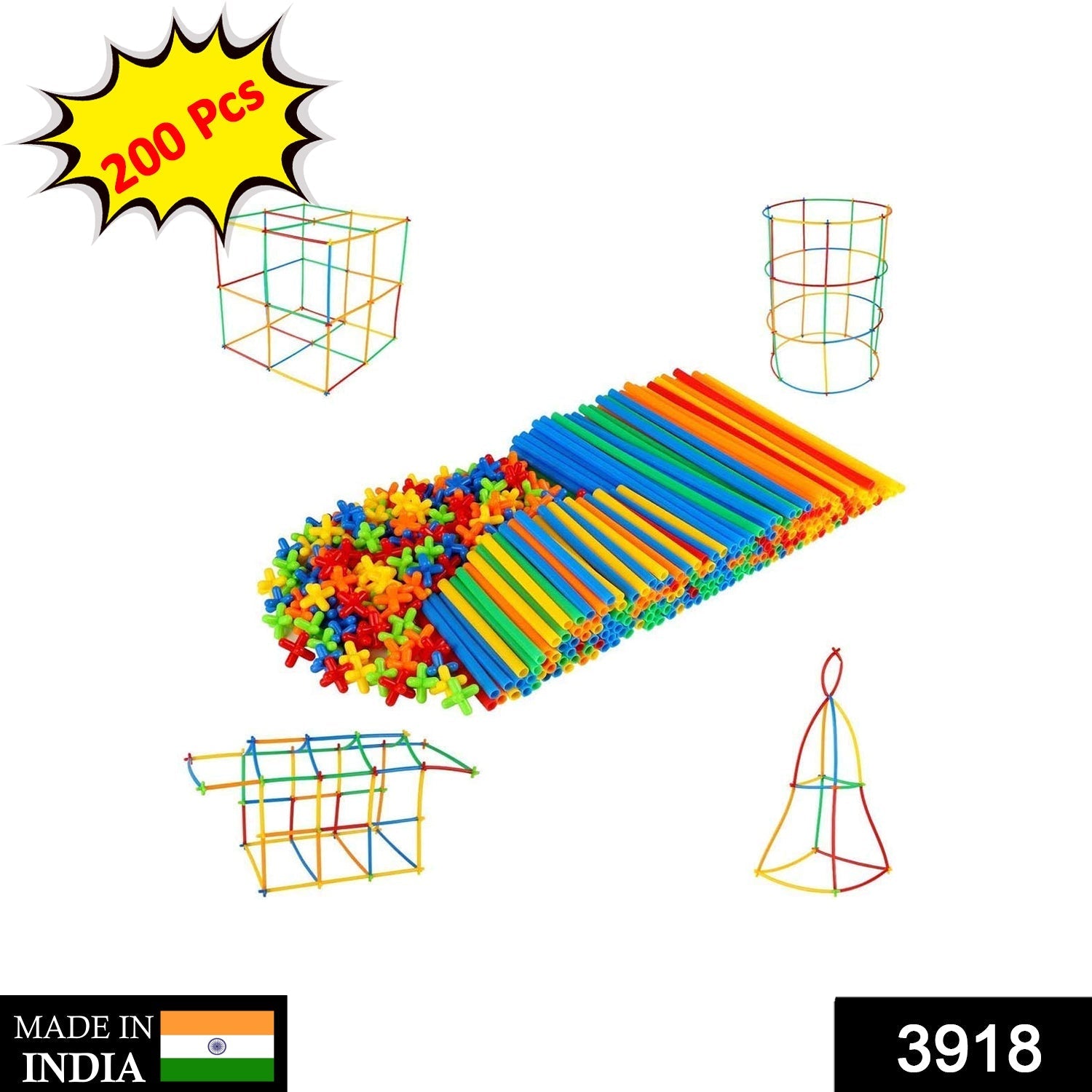 3918 200 Pc 4 D Block Toy used in all kinds of household and official places specially for kids and children for their playing and enjoying purposes.