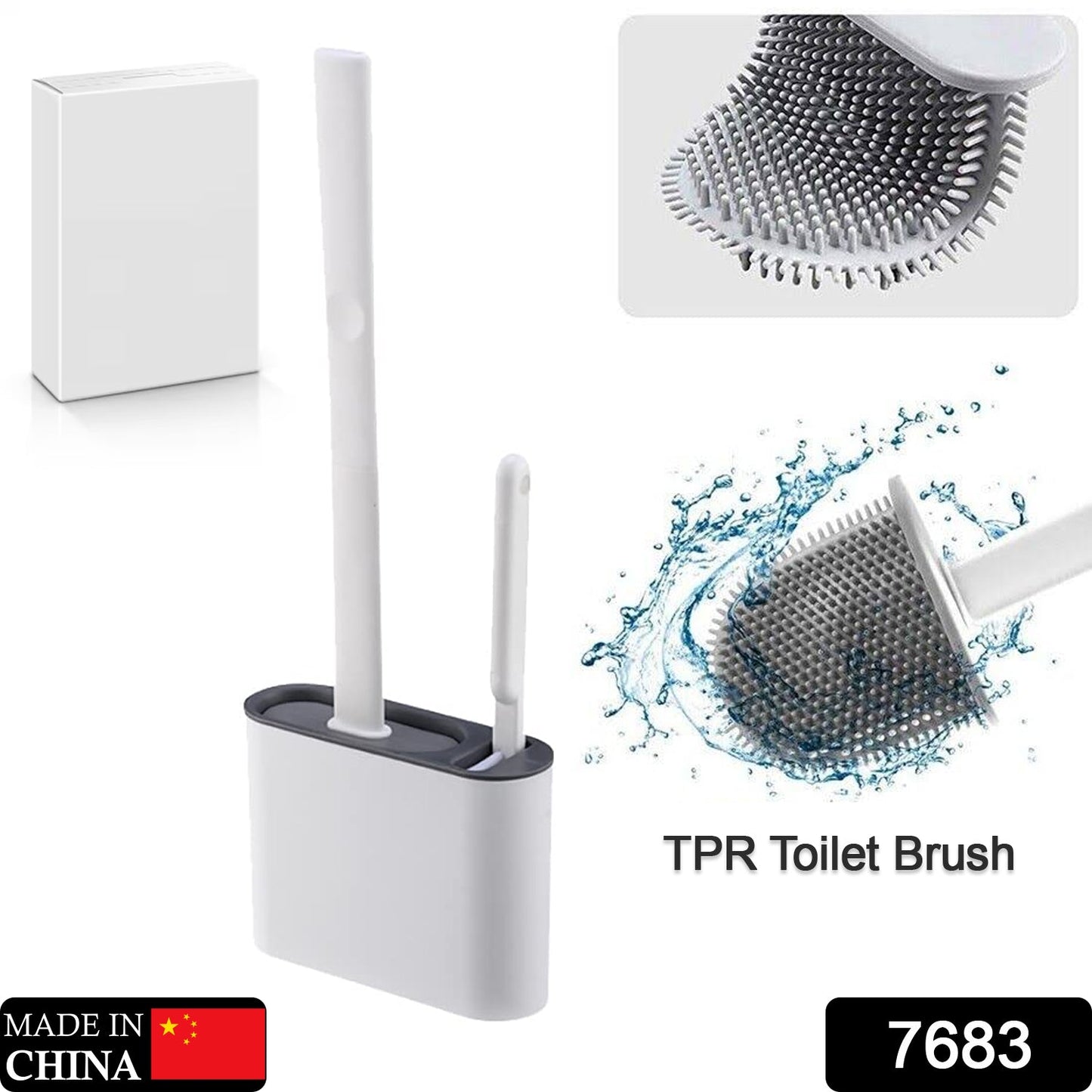 Toilet Brush Set, Toilet Brush And Holder Set, Anti-Slip Handle Silicone Toilet Brush And Small Cleaning Brush ,