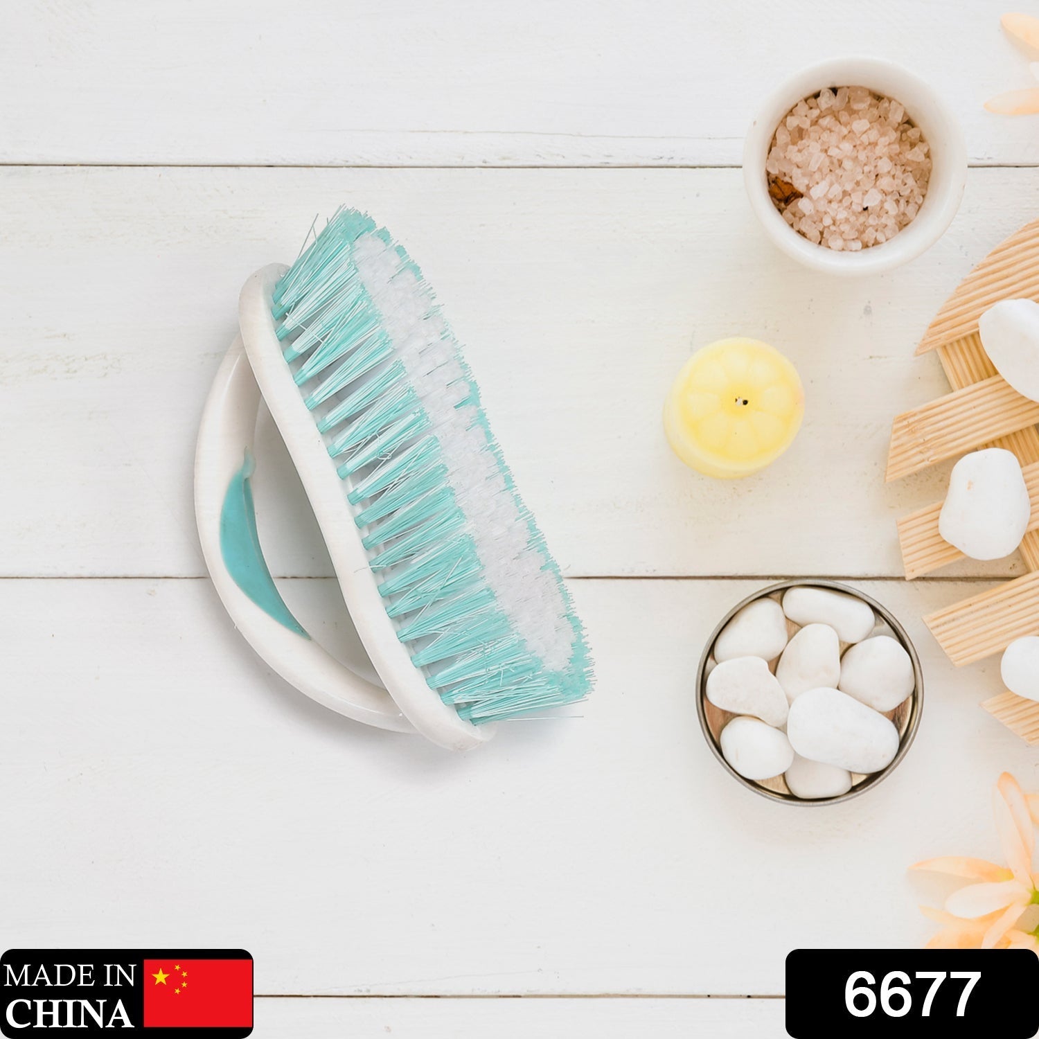 6677 Multipurpose Durable Cleaning Brush with handle for Clothes Laundry Floor Tiles at Home Kitchen Sink, Wet and Dry wash Cloth Spotting Washing Scrubbing Brush.