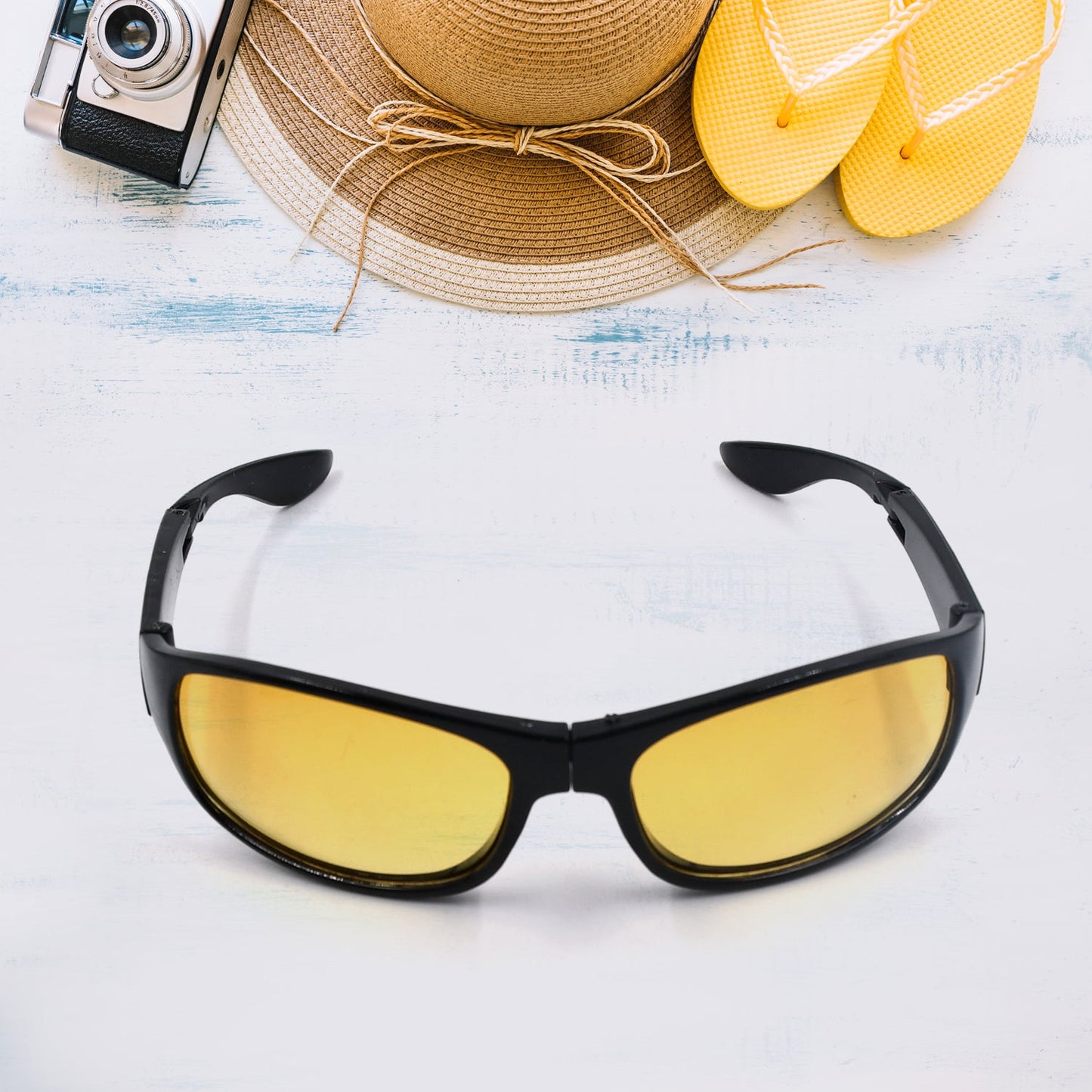 Protect Sunglasses | Clear Vision Glasses for Driving Car & Bike Riding Yellow/Black Glasses for Men and Women