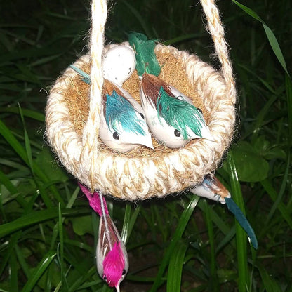 1731A ARTIFICIAL JUTE HANGING BIRDS NEST JHUMAR CHIDIYAN KA GHOSLA With Brown Box