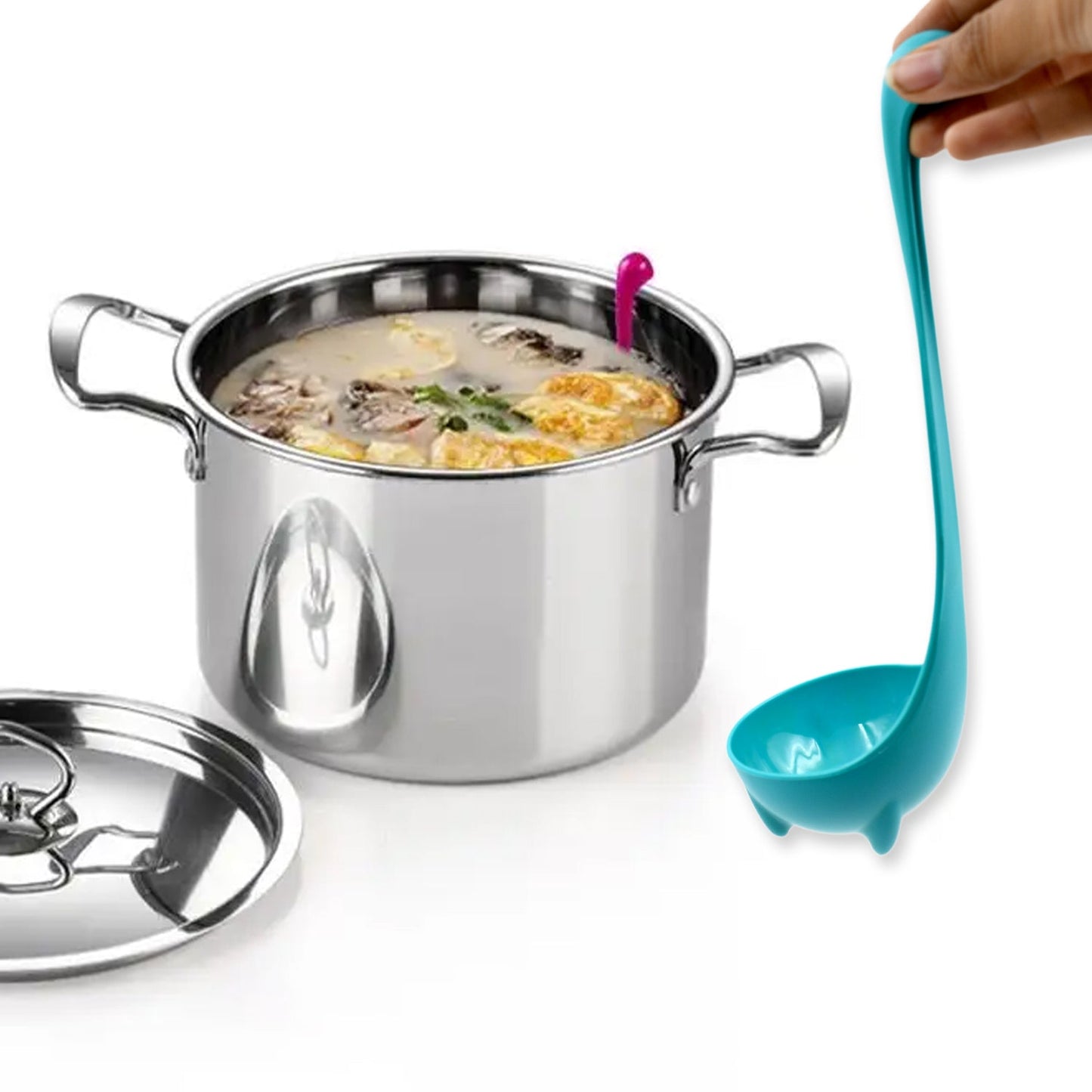 Soup Spoon Creative Long Handle Standing Loch Ness Monster Colander Spoon Dinnerware Cooking Tools Kitchen Accessories