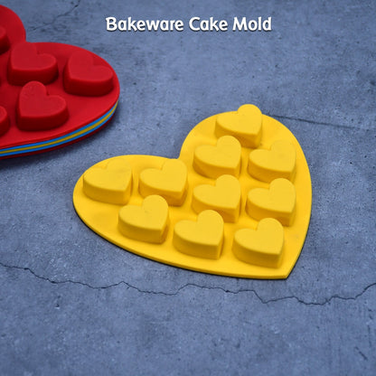 2724 Silicon 10 Cavity Heart Shape Design Chocolate Mould Ice, Jelly Candy Mould