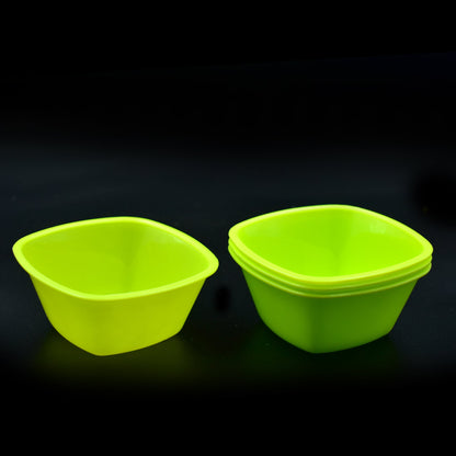 Square Plastic Bowl For Serving Food (Pack of 4)