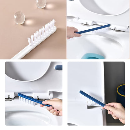 Toilet Brush Set, Toilet Brush And Holder Set, Anti-Slip Handle Silicone Toilet Brush And Small Cleaning Brush ,