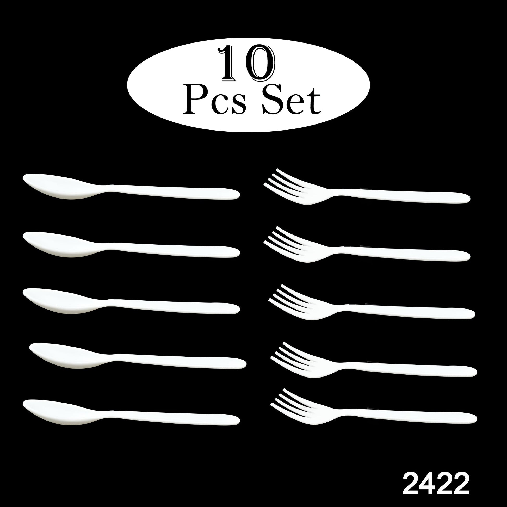 Dinnerware Cutlery Premium Plastic Spoon And Fork Set - 10 pcs