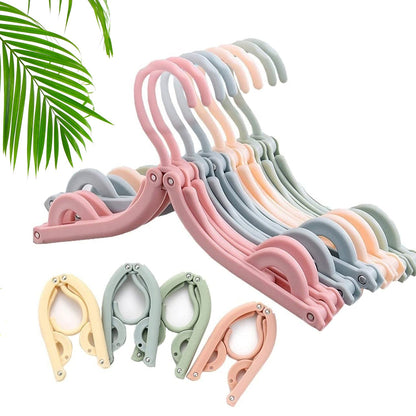 Travel Hangers, Portable Folding Clothes Hangers for Scarves Suits Trousers Pants Shirts Socks Underwear Travel Home Foldable Clothes Drying Rack