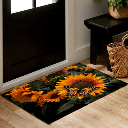 Floor Mat, Bath Mat, Door Mat Floral Pattern, Jacquard, Washable, Non-Slip, Stylish, Floral Pattern, Print Rug Mat, Stylish, Quality, Abrasion Resistant, Soundproofing, Hot Carpet, All Seasons, For Kitchen, Bedroom, Living Room (80x50 Cm)