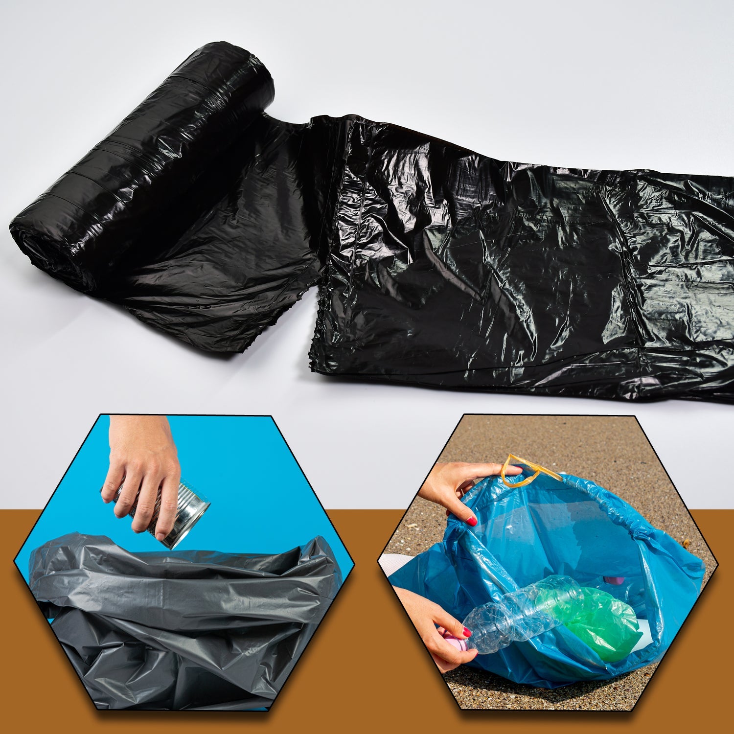 1 Roll Garbage Bags / Dustbin Bags / Trash Bags - 45X55Cm