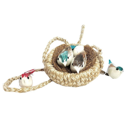 1731A ARTIFICIAL JUTE HANGING BIRDS NEST JHUMAR CHIDIYAN KA GHOSLA With Brown Box