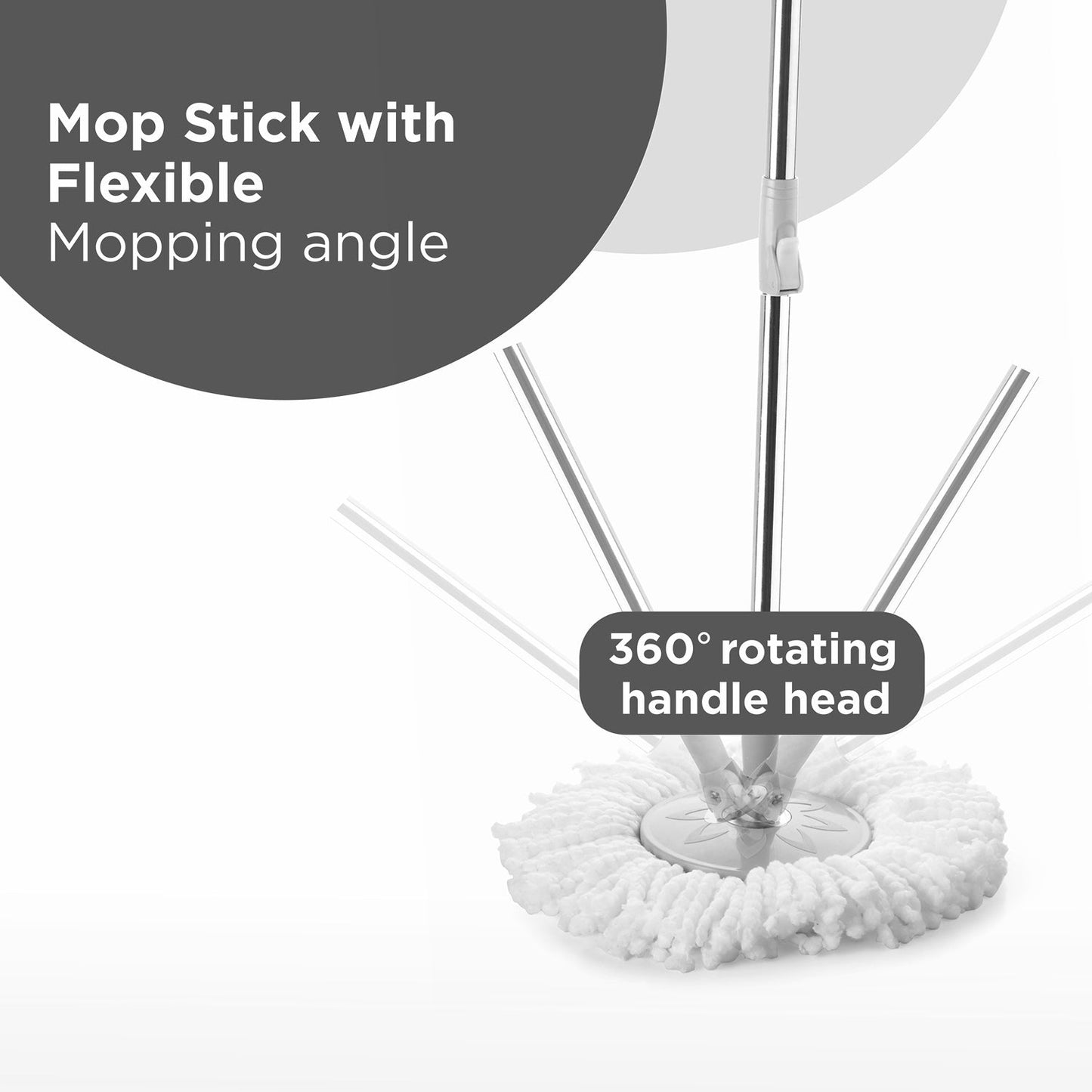 Mop with Bucket For Floor Cleaning With Steel Spin /Mop for Floor Cleaning / Floor Cleaner Mop / Spin Mop / Magic Mop / Mop Stick / Spin Mop Set with Bucket