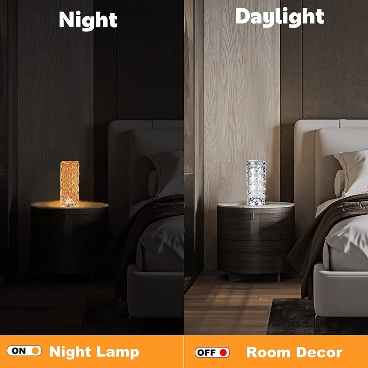 Crystal Touch Night Light (16 Colors) - Rose Diamond Table Lamp With Remote Control, Usb Table Lamp, Romantic Date Lighting Decor For Festival, Bedroom, Dining Room