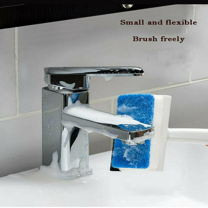 2-in-1 Glass Wiper Cleaning Brush Mirror Grout Tile Cleaner Washing Pot Brush Double-Sided Glass Wipe Bathroom Wiper Window Glass Wiper