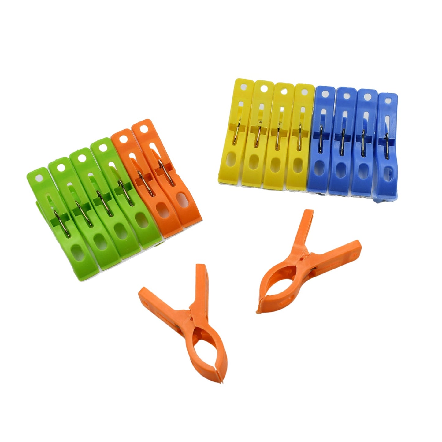 Multifunction Plastic Heavy Quality Cloth Hanging Clips, Plastic Laundry Clothes Pins Set Of 16Pc