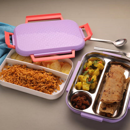 Break Time Lunch Box Steel Plate Multi Compartment Lunch Box Carry To All Type lunch In Lunch Box & Premium Quality Lunch Box ideal For Office, School Kids & Travelling Ideal