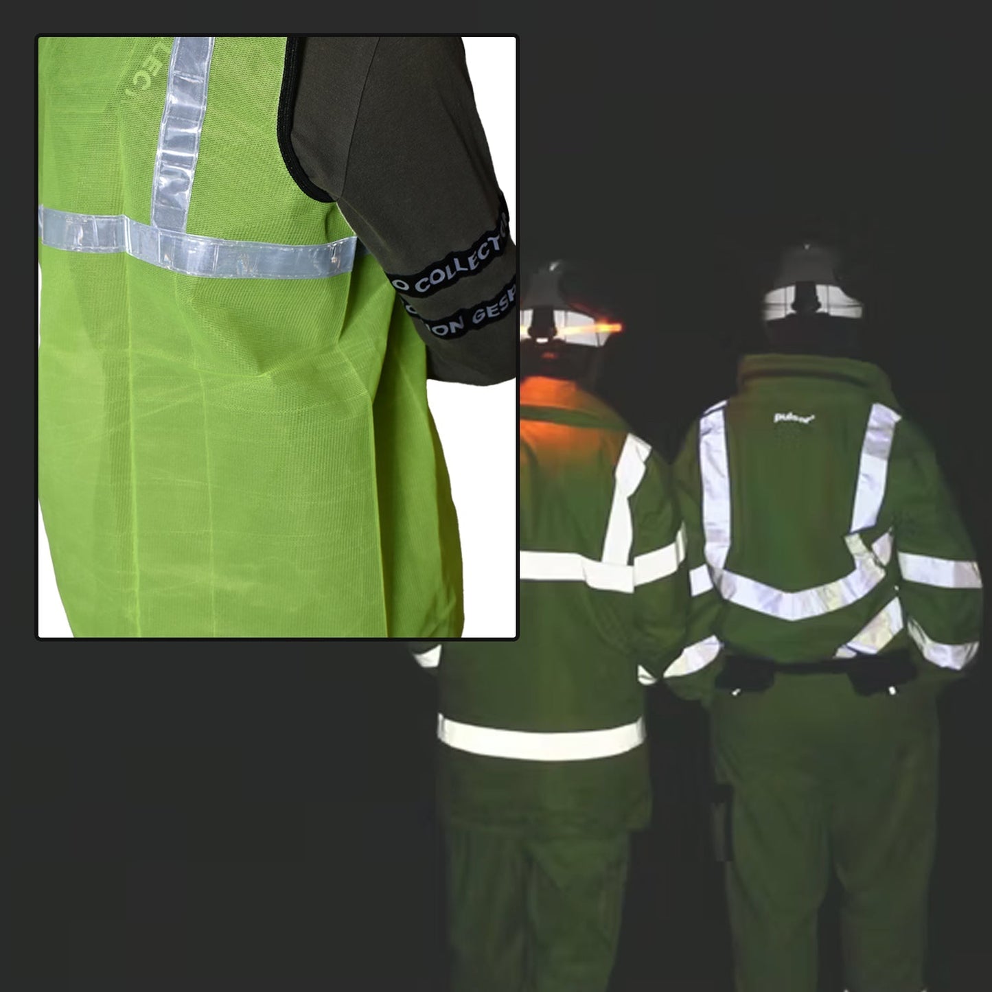 7437 Green Safety Jacket For Having protection against accidents usually in construction area's.