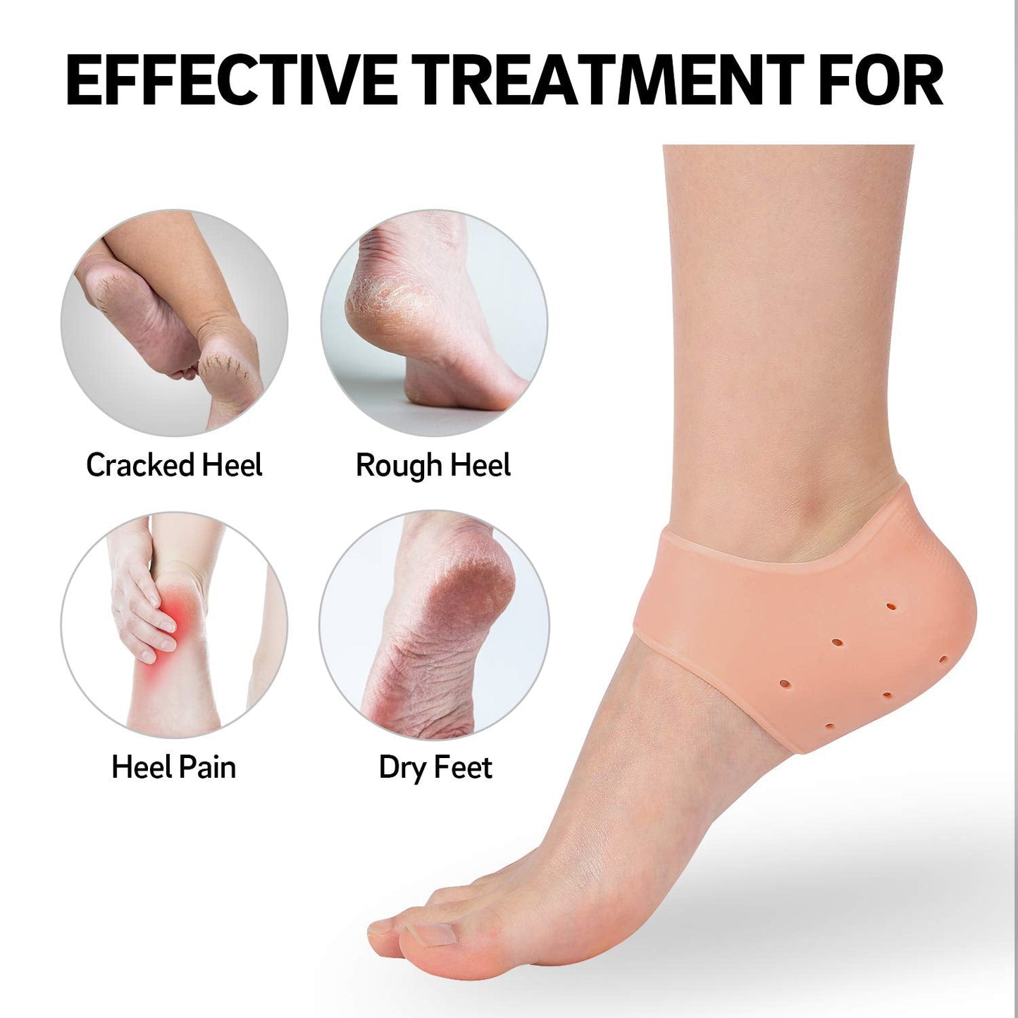 Anti Crack Silicon Gel Heel Moisturizing Socks for Foot Care Men Women (Loose Pack)