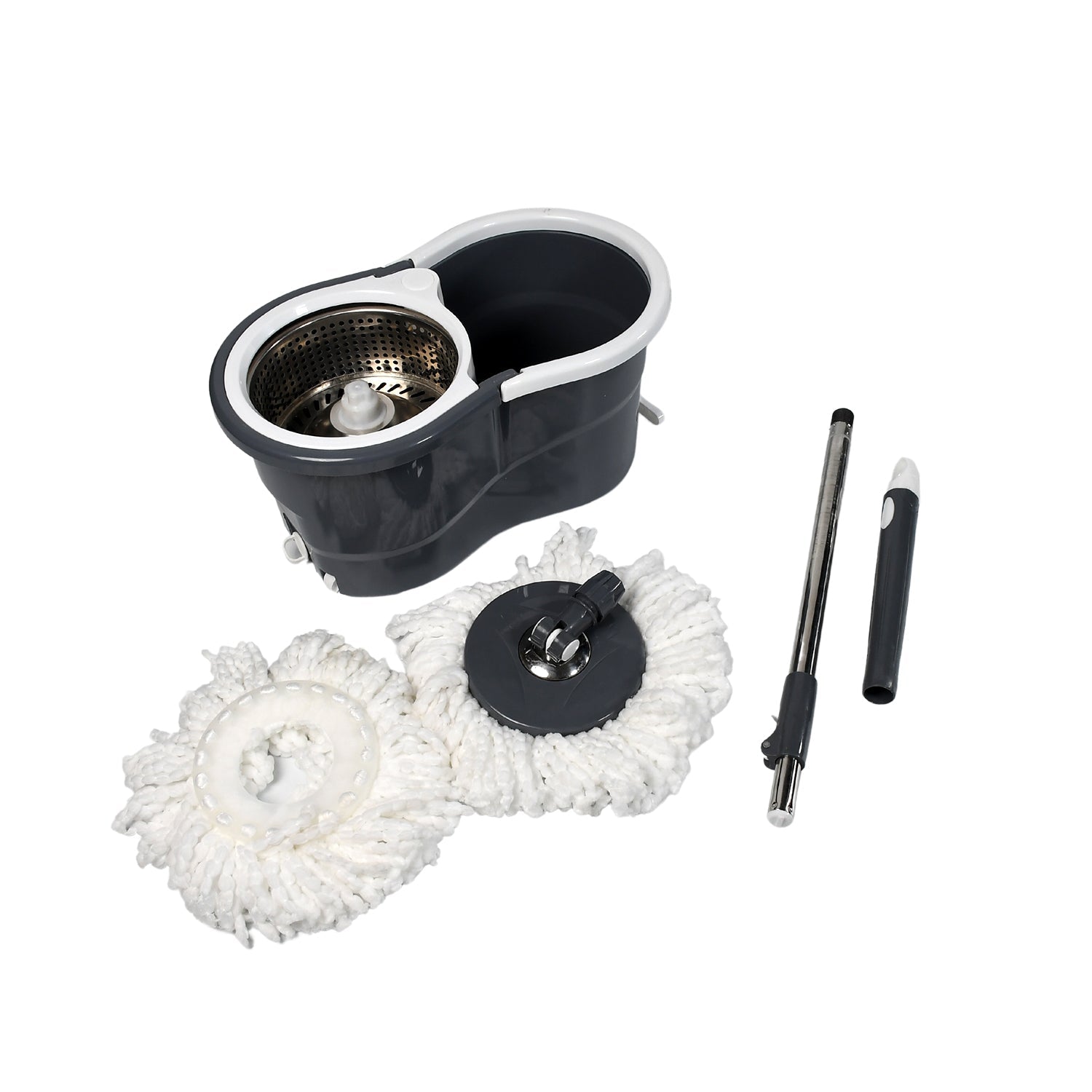 Spin Mop with Big Wheels and Stainless Steel Wringer, Bucket Floor Cleaning High Quality Bucket