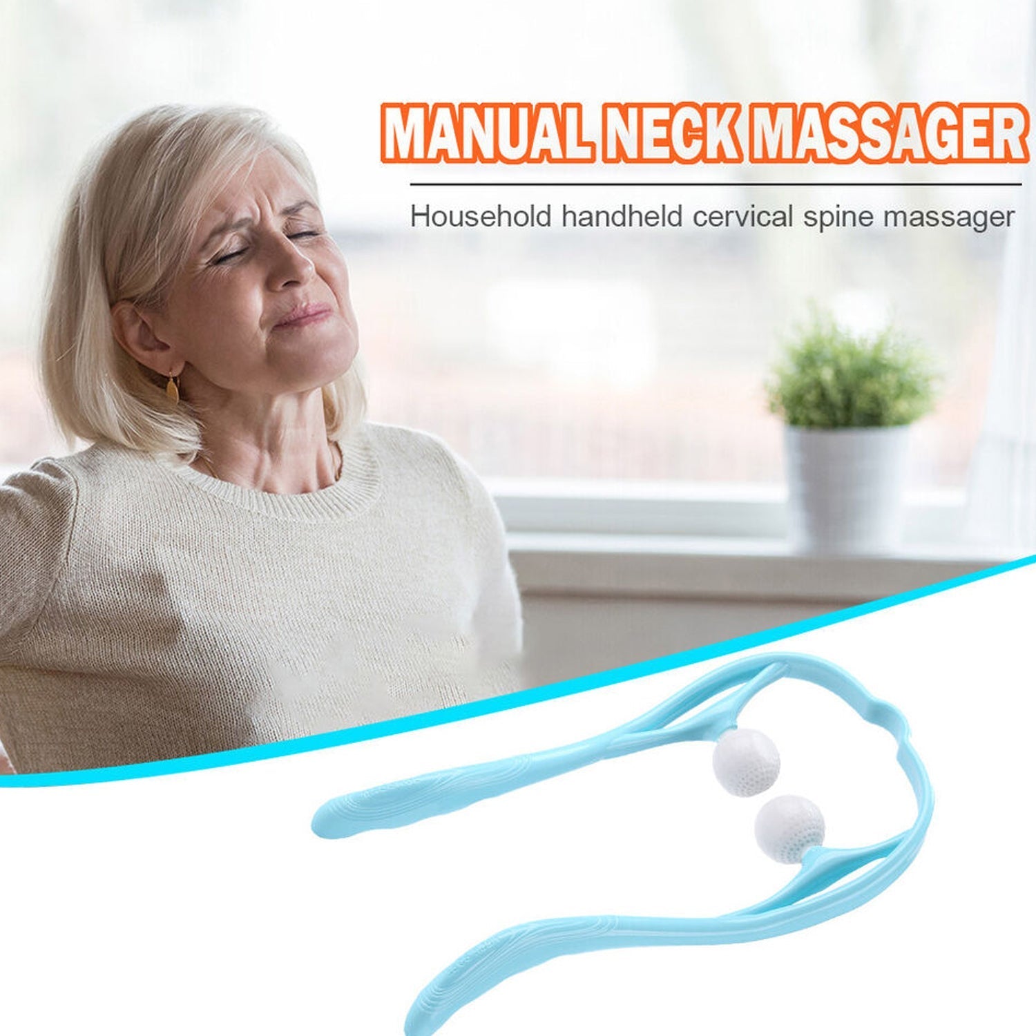 Neck Shoulder Massager, 13.5x7.08in Portable Relieving the Back for Men Relieving the Waist Women