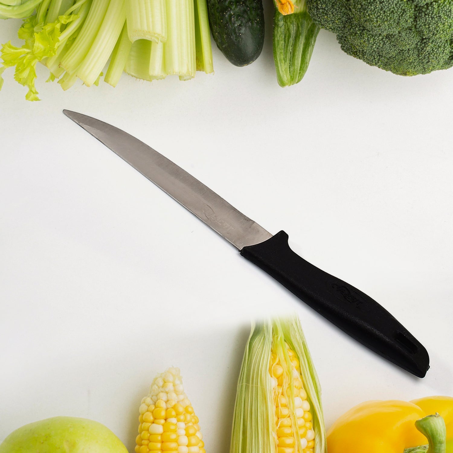 2387 Stainless Steel knife and Kitchen Knife with Black Grip Handle (23.5 Cm )