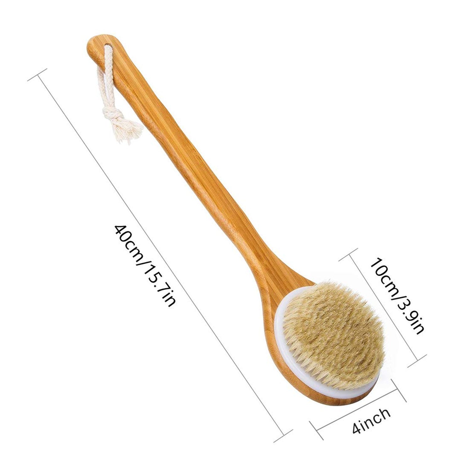 6700 Body Brush Dry Brushing Back Scrubber Shower Bath Brush Bamboo Long Handle Natural Bristles exfoliating Massage Improve Blood Circulation Cellulite