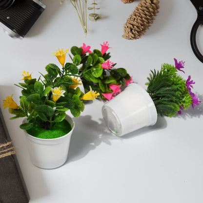 Flower Pot Artificial Decoration Plant | Natural Look & Plastic Material For Home, Hotels, Office & Multiuse Pot