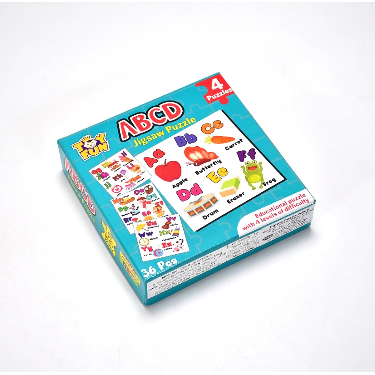 4052 Learning Abcd JigaSaw Toy Puzzle For Children (4 Puzzles Pack)