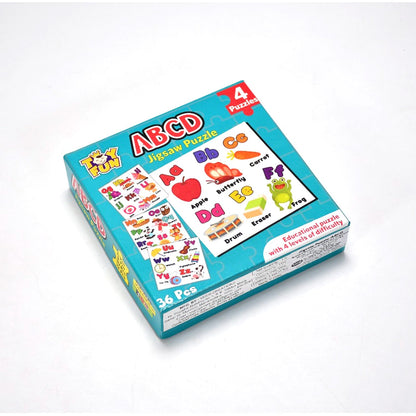 4052 Learning Abcd JigaSaw Toy Puzzle For Children (4 Puzzles Pack)
