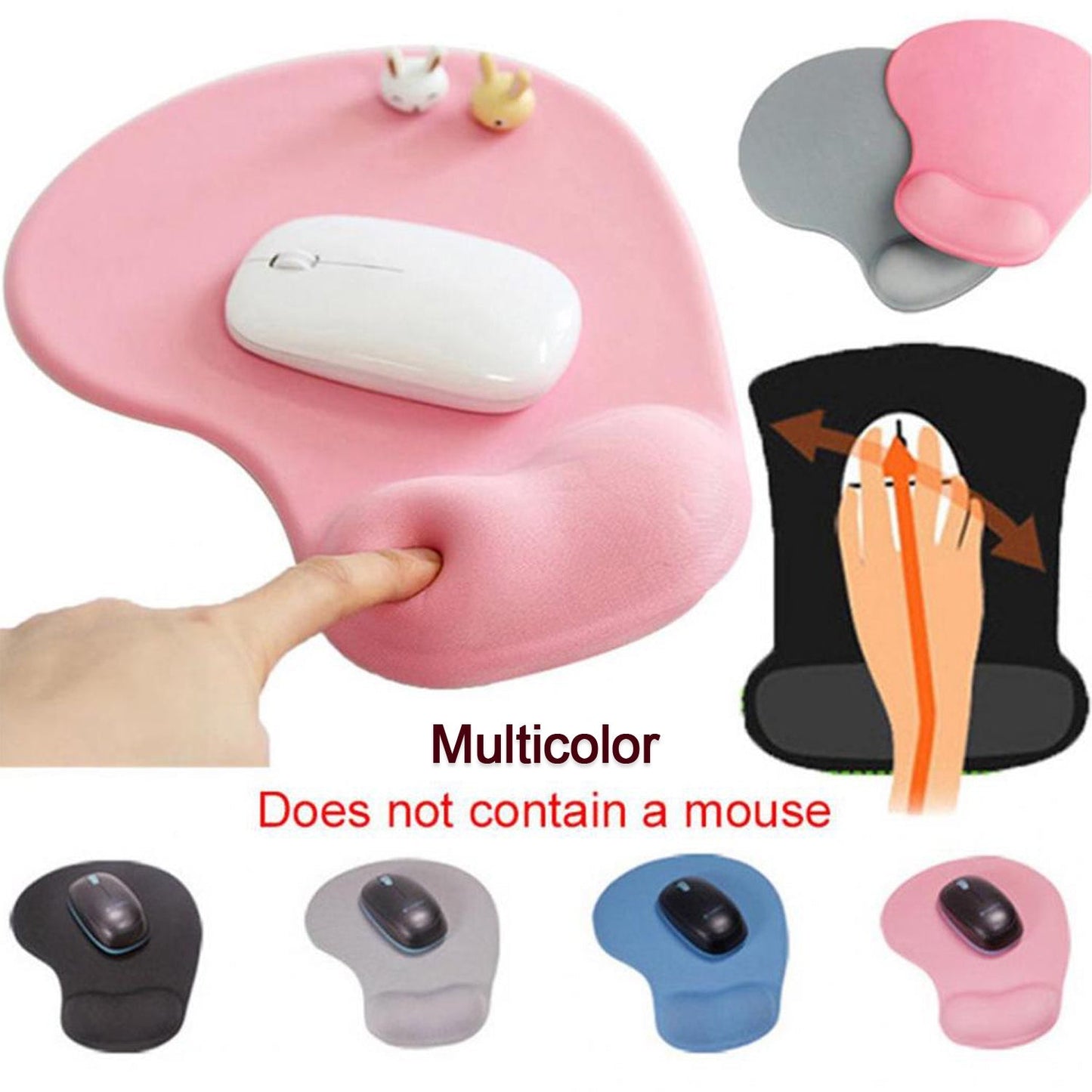 Comfortable Silicone Mouse Pad with Jel Mouse Pad For All type Multiuse Mouse Pad  (Mix Color)