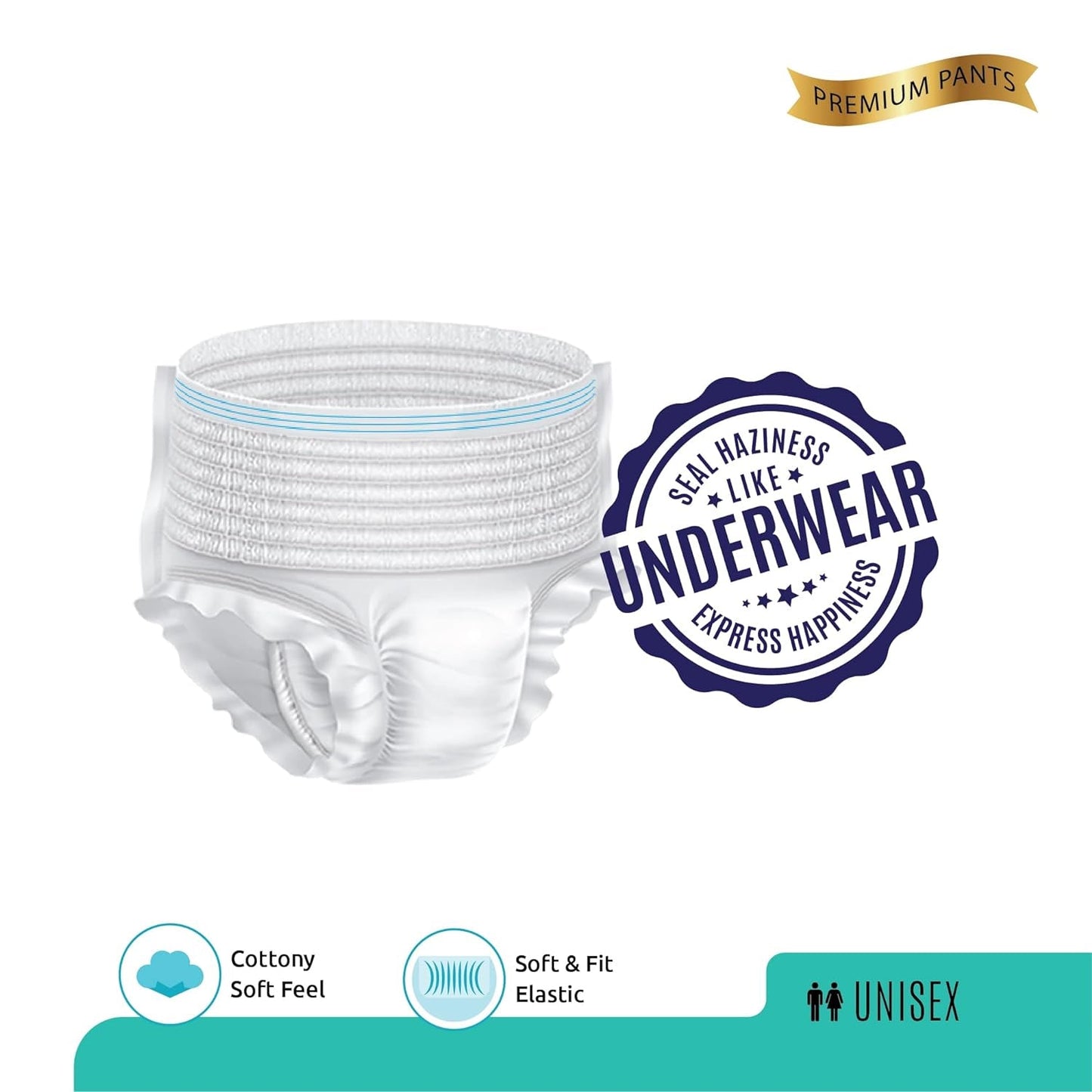 Medium-Large Senior care Adult Pull Up Diaper Pants (Waist Size (70-115 Cm | 28 -45 Inch) Adult Diapers  (Medium-Large M-L10Pc)