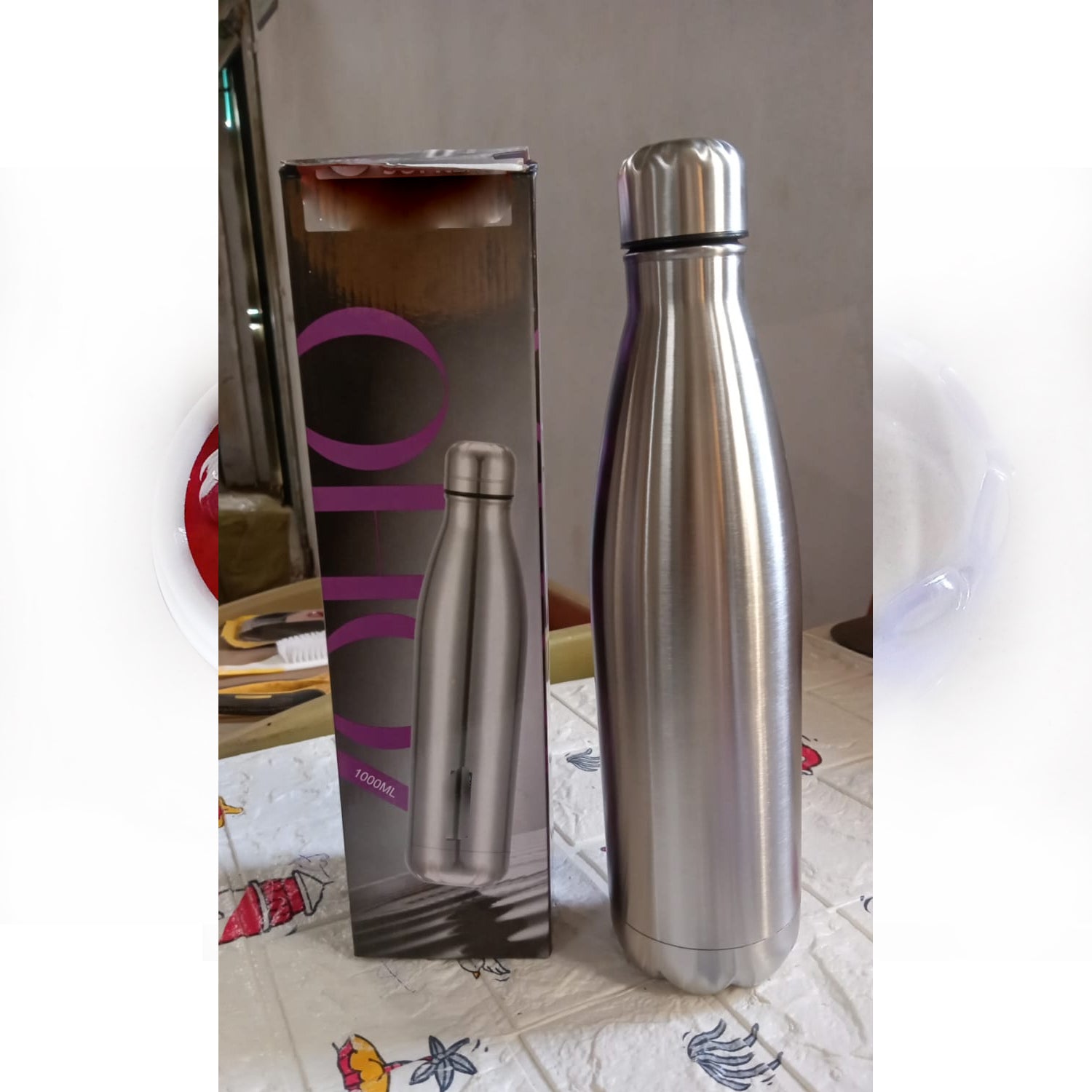 Stainless Steel Water Bottle, Fridge Water Bottle, Stainless Steel Water Bottle Leak Proof, Rust Proof, Cold & Hot Thermos steel Bottle| Leak Proof | Office Bottle | Gym | Home | Kitchen | Hiking | Trekking | Travel Bottle (1000 ml)