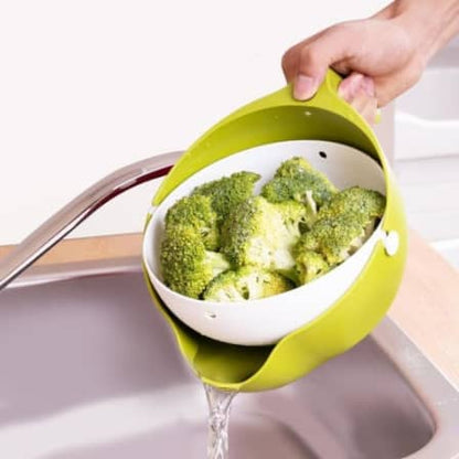 Multi-Functional Washing Fruits and Vegetables Bowl & Strainer with Handle