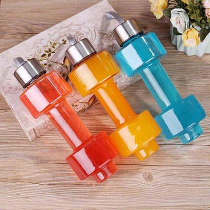 Steel Cap Plastic water Dumbbells Bottle 