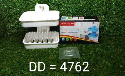 4762 Plastic Double Layer - Soap Stand, Holder, Wall Soap Box Sturdy Vacuum Dispenser Tray