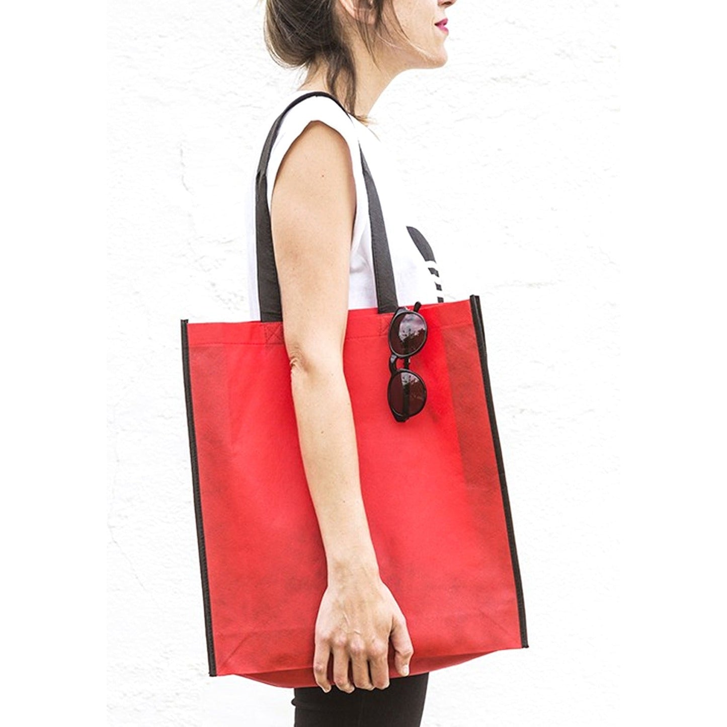 Reusable Small Size Grocery Bag Shopping Bag with Handle, Non-Woven Gift Bag Goodies Bag Carry Bag for Wedding Return Gifts