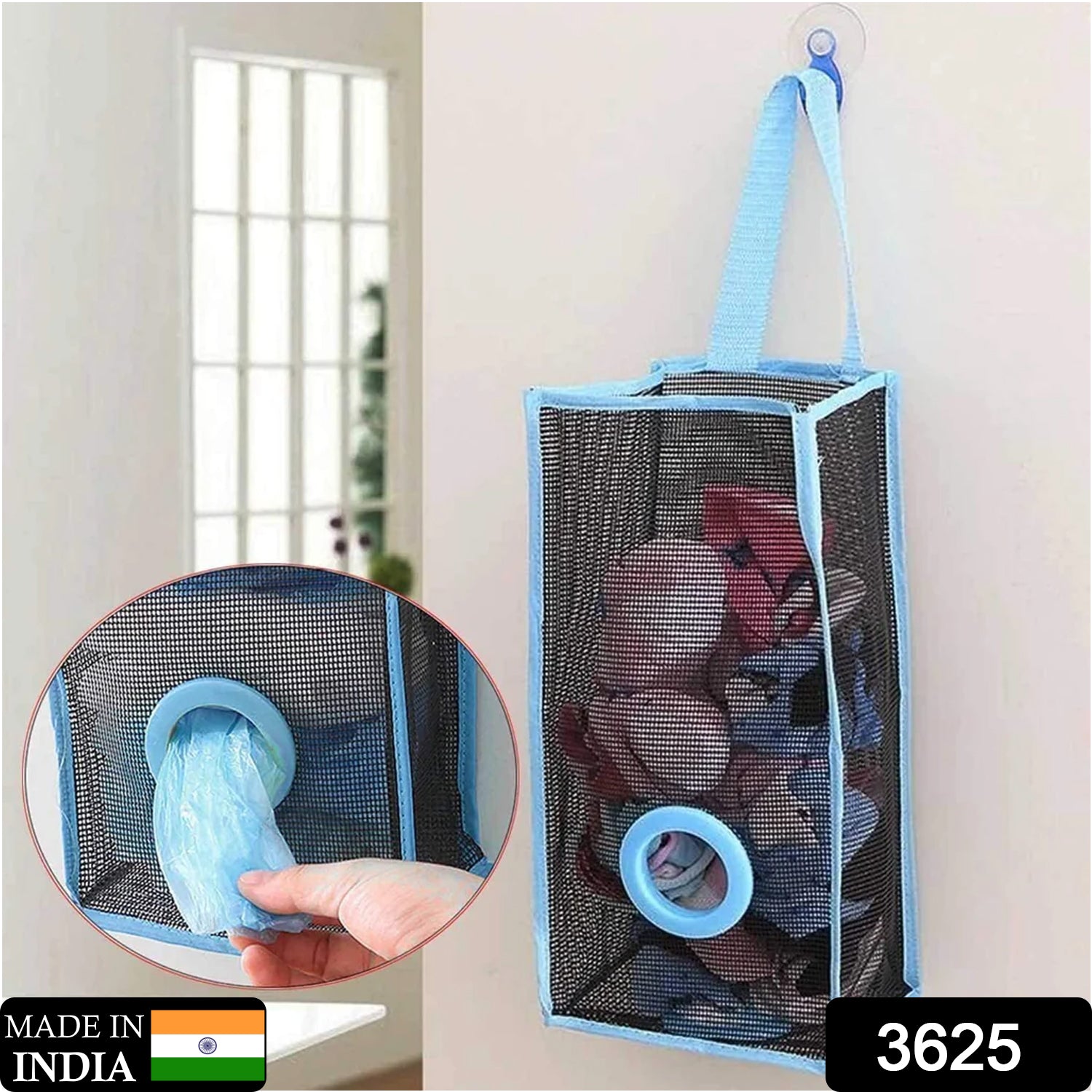 Wall Hanging Garbage Bags Recycle Breathable Plastic Storage Polythene Garbage Bags Kitchen Organizer Plastic Wall Mounted Rubbish Bag Container Multi Color