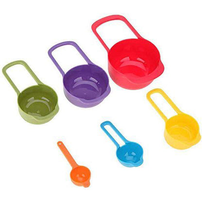 Plastic Measuring Spoons for Kitchen (6 pack) 