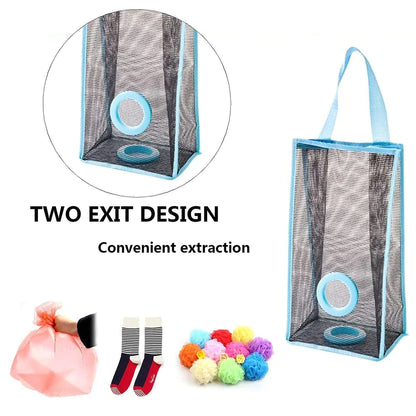 Wall Hanging Garbage Bags Recycle Breathable Plastic Storage Polythene Garbage Bags Kitchen Organizer Plastic Wall Mounted Rubbish Bag Container Multi Color