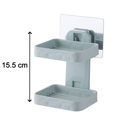 4762 Plastic Double Layer - Soap Stand, Holder, Wall Soap Box Sturdy Vacuum Dispenser Tray