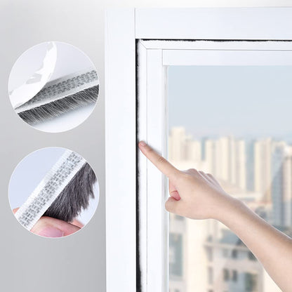 5 Meter Weather Stripping Windows Seal Brush Weather Stripping Self Adhesive Seal Strip Weather Strip for Windows and Doors Dustproof Soundproof Windproof for Windows Bottom and Frame