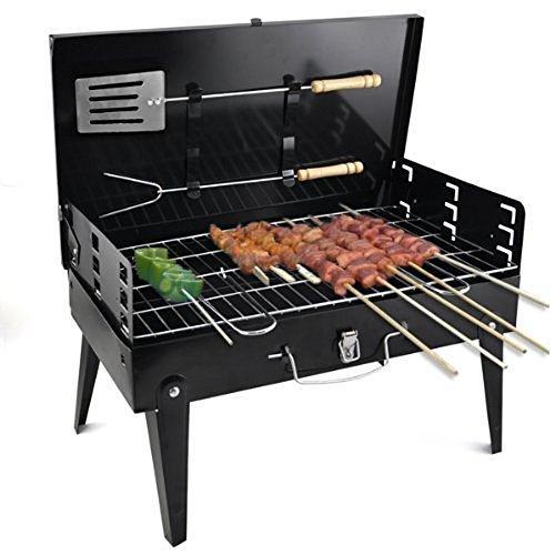 Stainless Steel Briefcase Style Barbecue Grill Toaster (Medium, Black) China