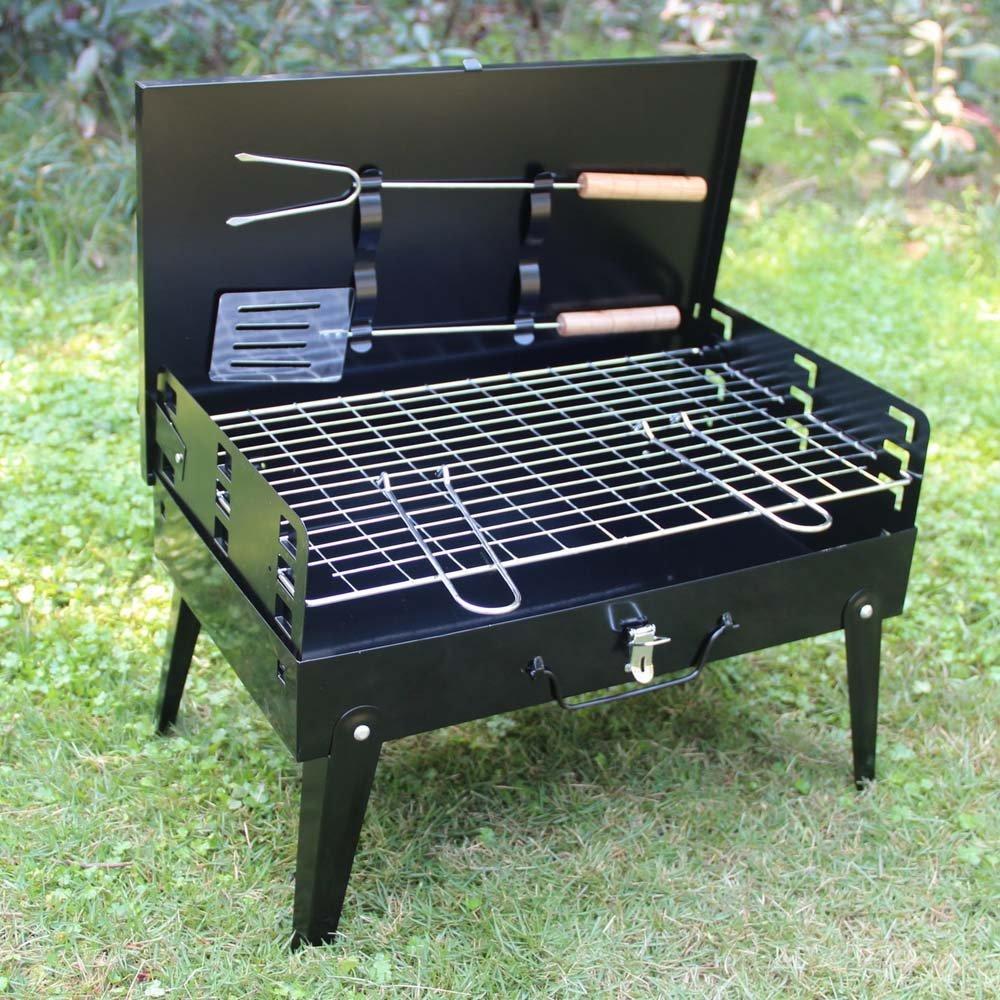 Stainless Steel Briefcase Style Barbecue Grill Toaster (Medium, Black) China