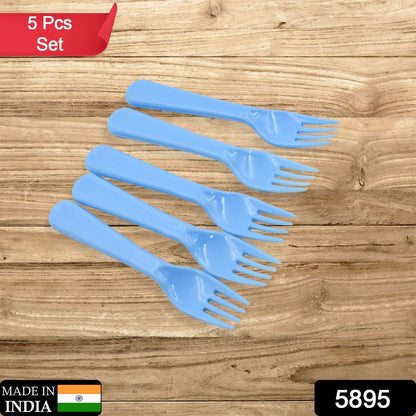 Reusable Premium Heavy Weight Plastic Forks, Party Supplies, One Size, plastic 5pc Serving Fork Set for kitchen, Travel, Home (5pc)