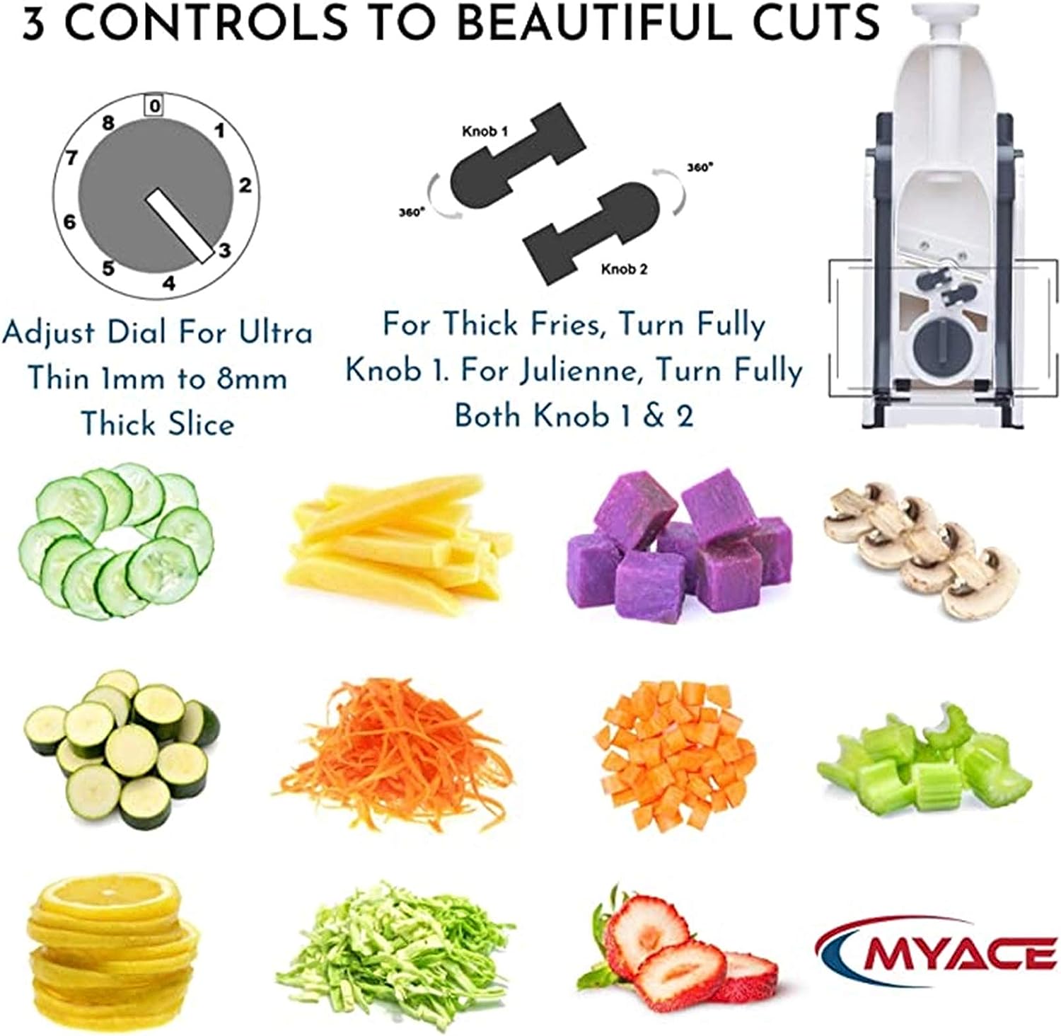 Multi Functional Time Saving Adjustable Hand Press Vegetables Chopper