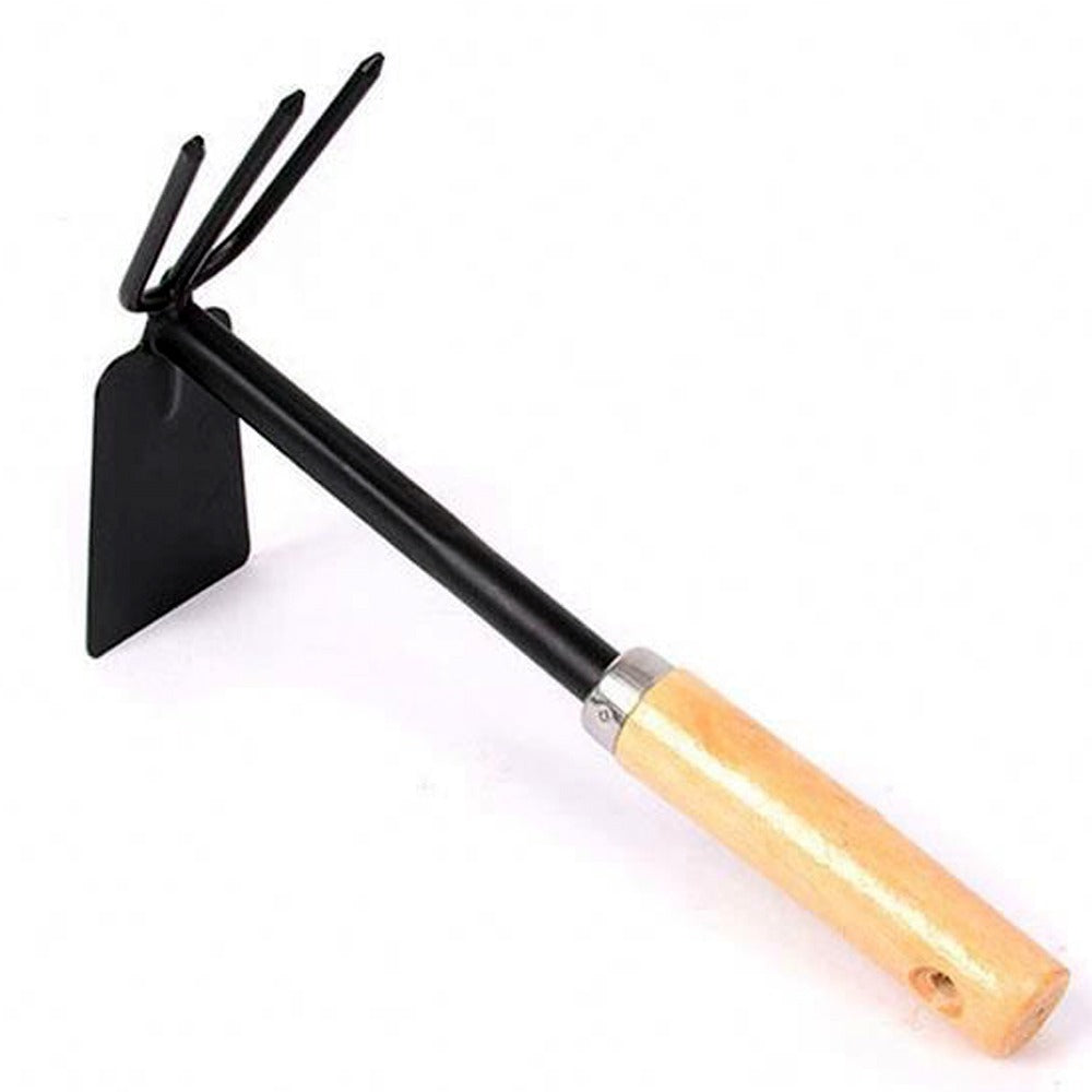 2-in-1 Double Hoe Gardening Tool with Wooden Handle