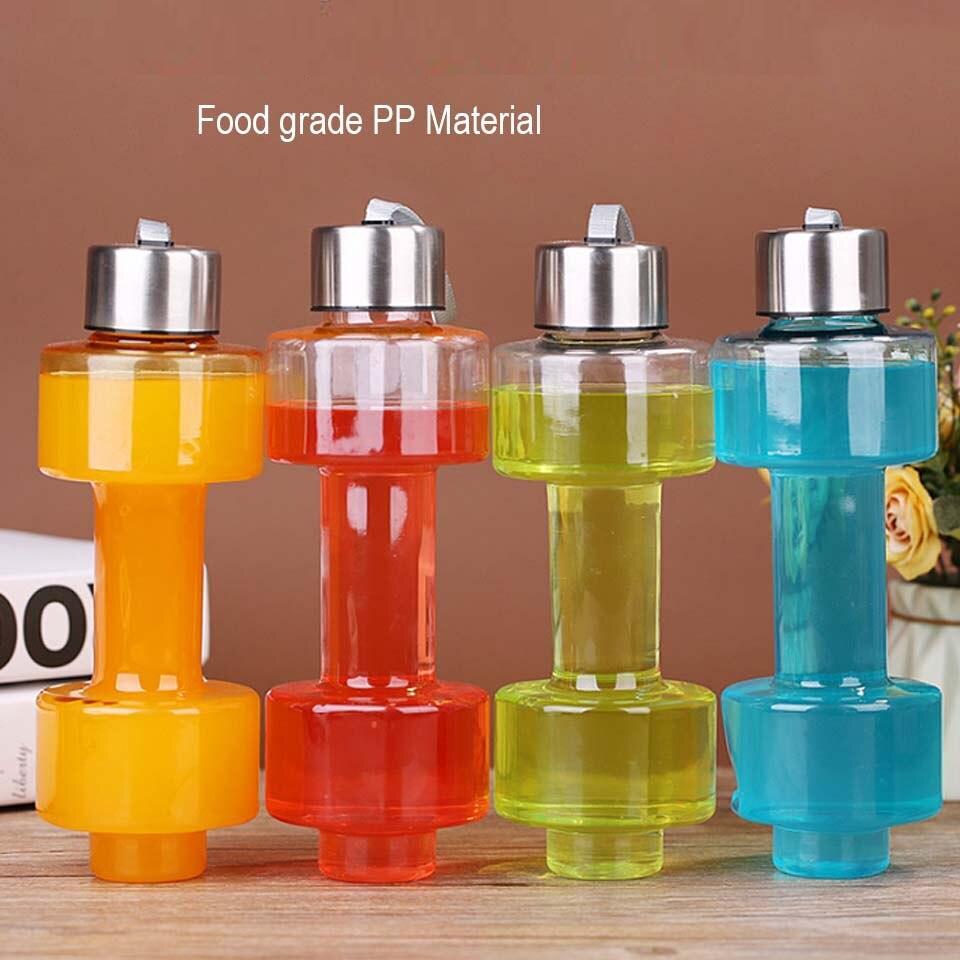 Steel Cap Plastic water Dumbbells Bottle 