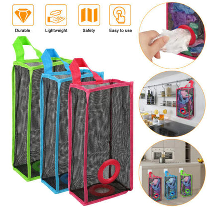 Wall Hanging Garbage Bags Recycle Breathable Plastic Storage Polythene Garbage Bags Kitchen Organizer Plastic Wall Mounted Rubbish Bag Container Multi Color