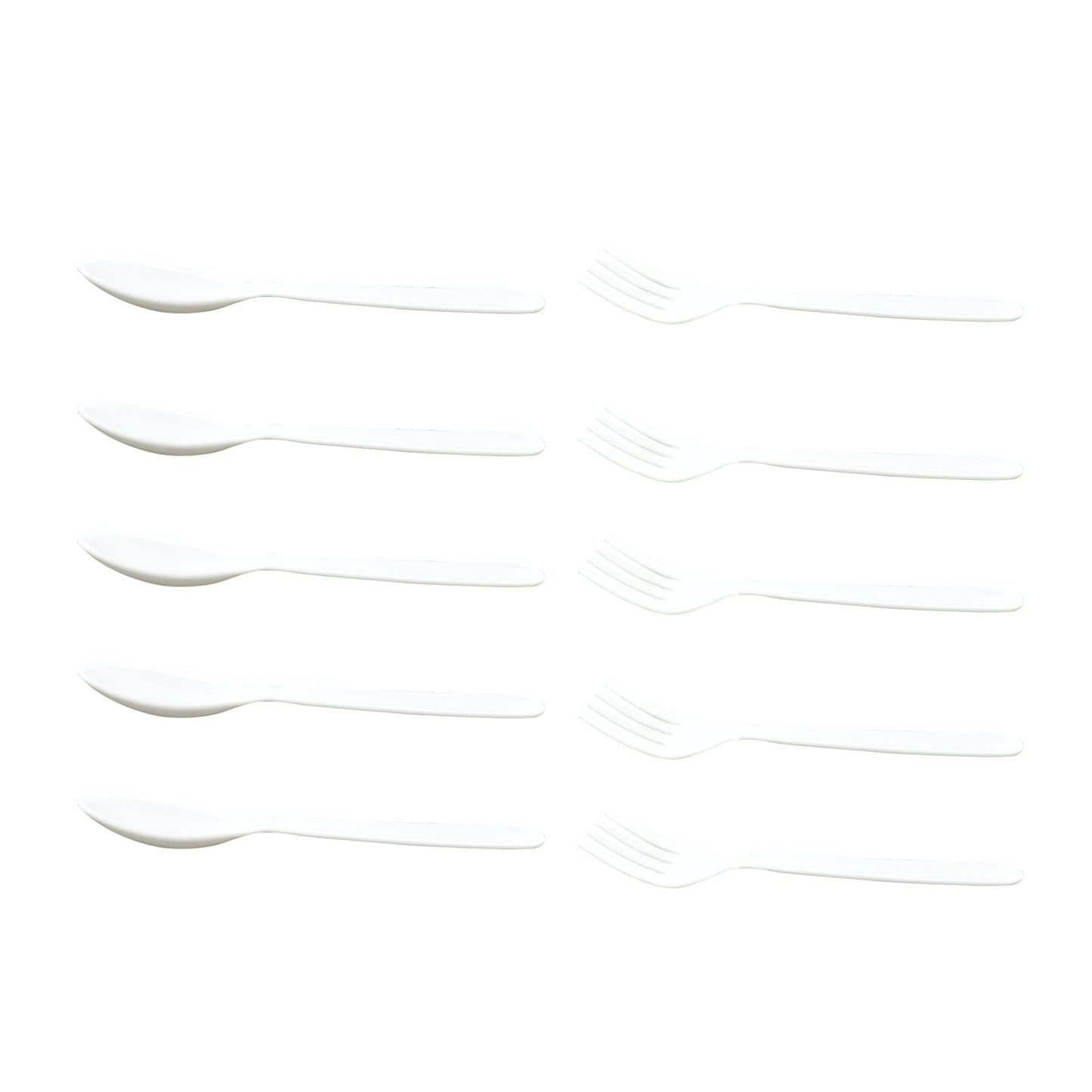 Dinnerware Cutlery Premium Plastic Spoon And Fork Set - 10 pcs