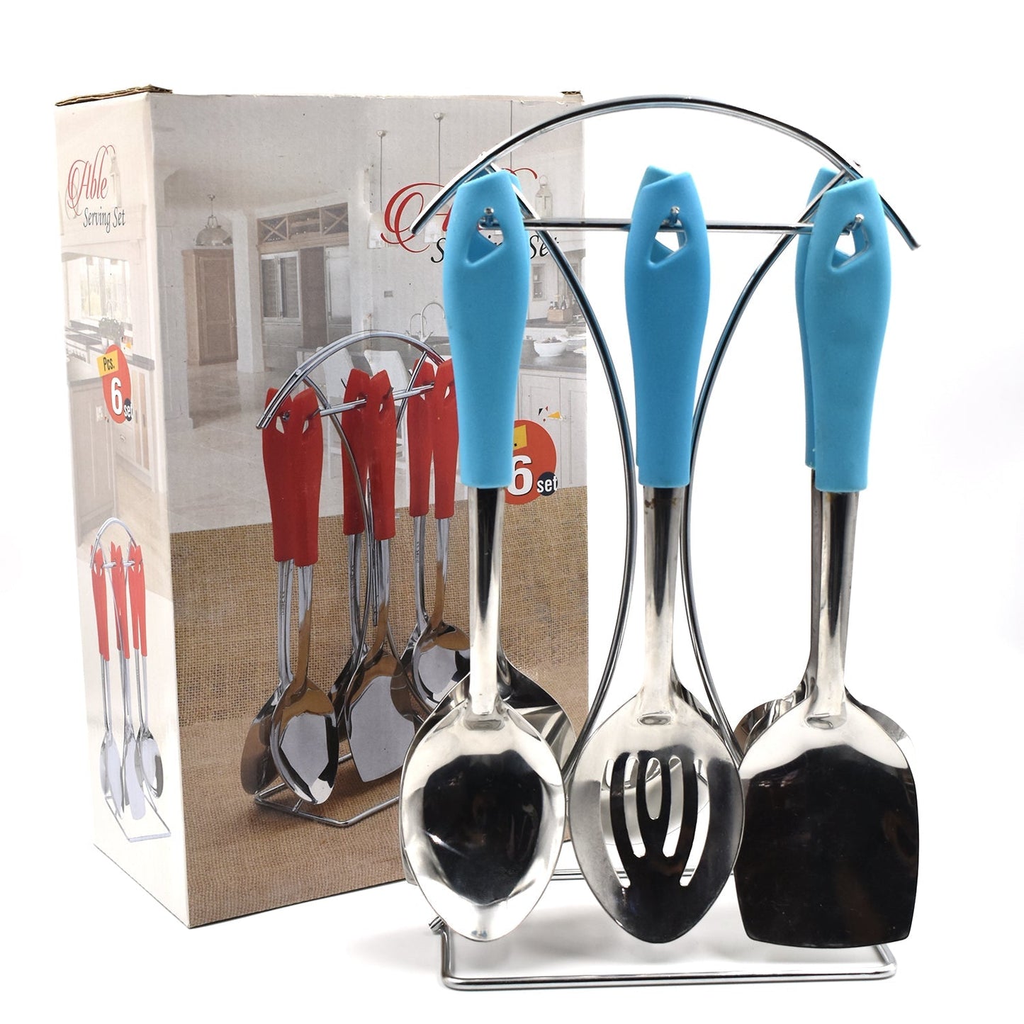 2701 6 Pc SS Serving Spoon stand used in all kinds of household and kitchen places for holding spoons etc.